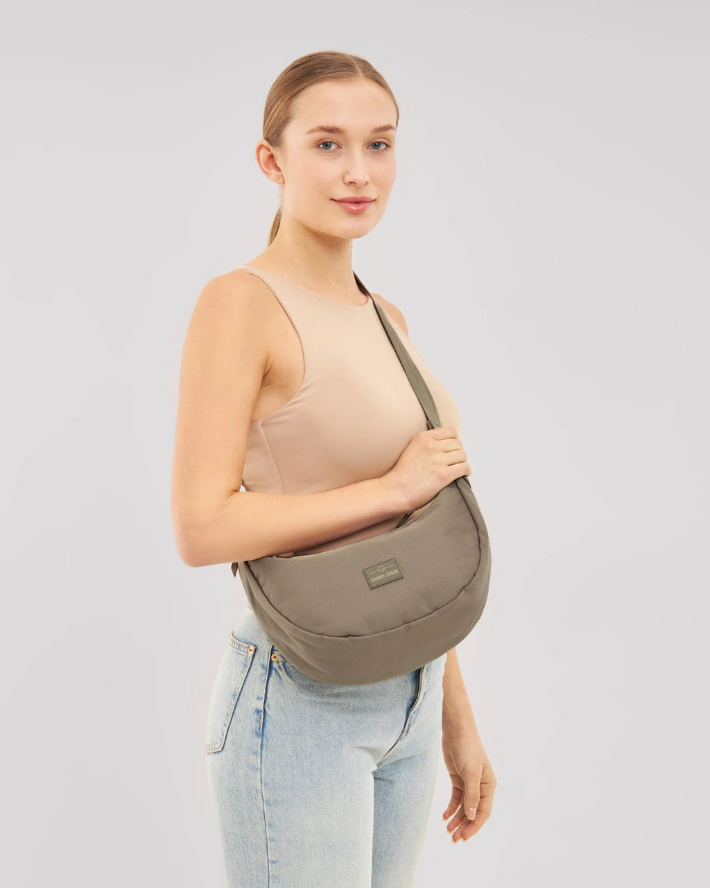 Johnny Urban Ally Medium Half Moon Bag Desert Grey