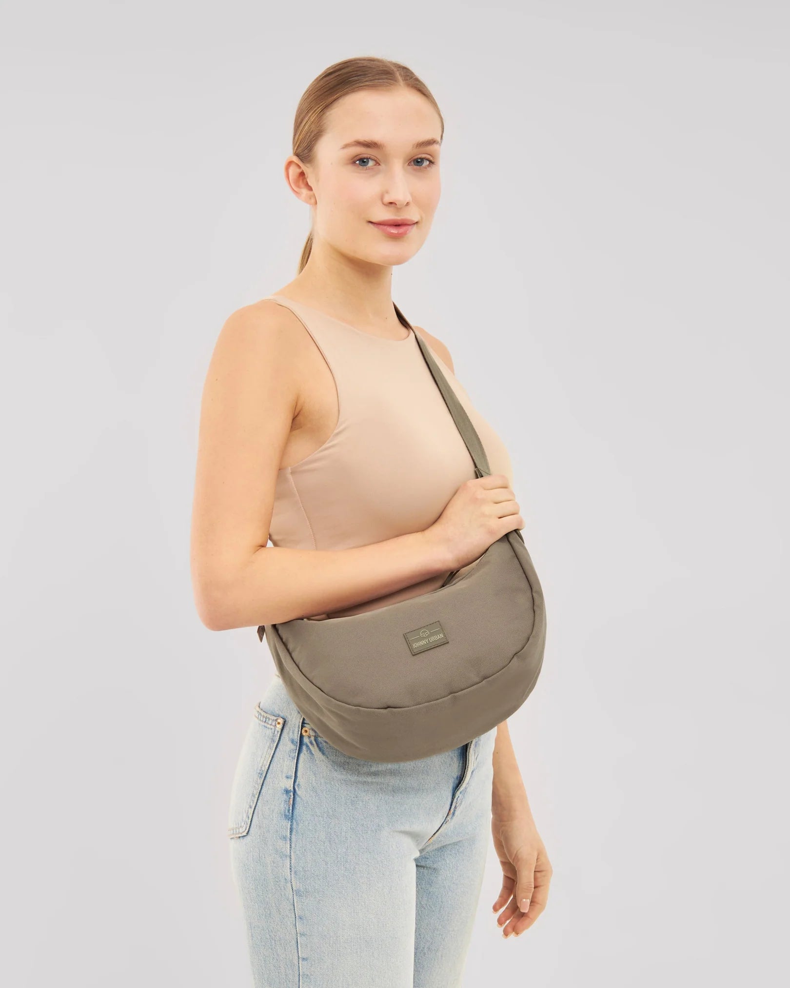 Johnny Urban Ally Medium Half Moon Bag Desert Grey
