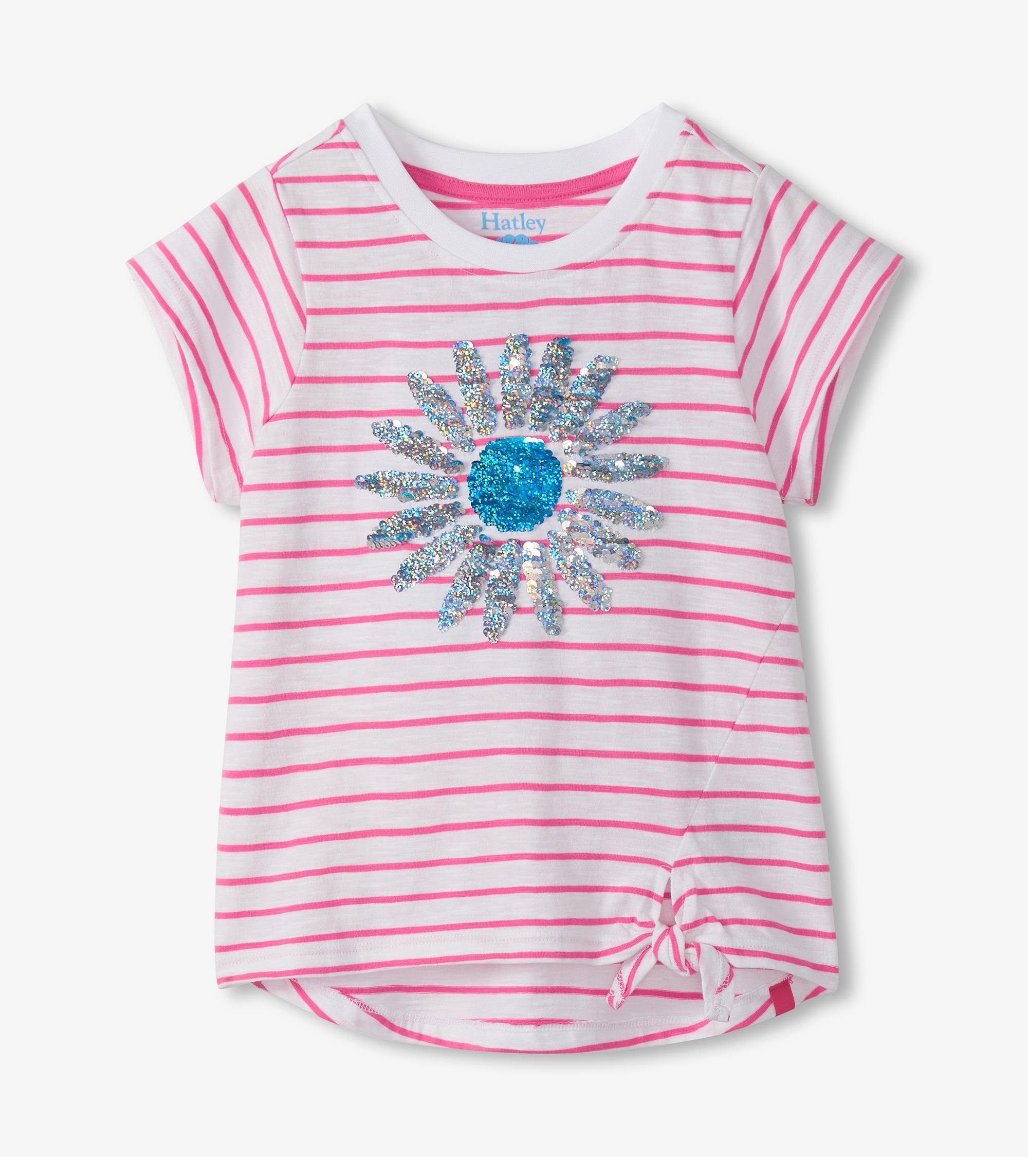 Hatley Radiant Flower Striped Tie Front Tee