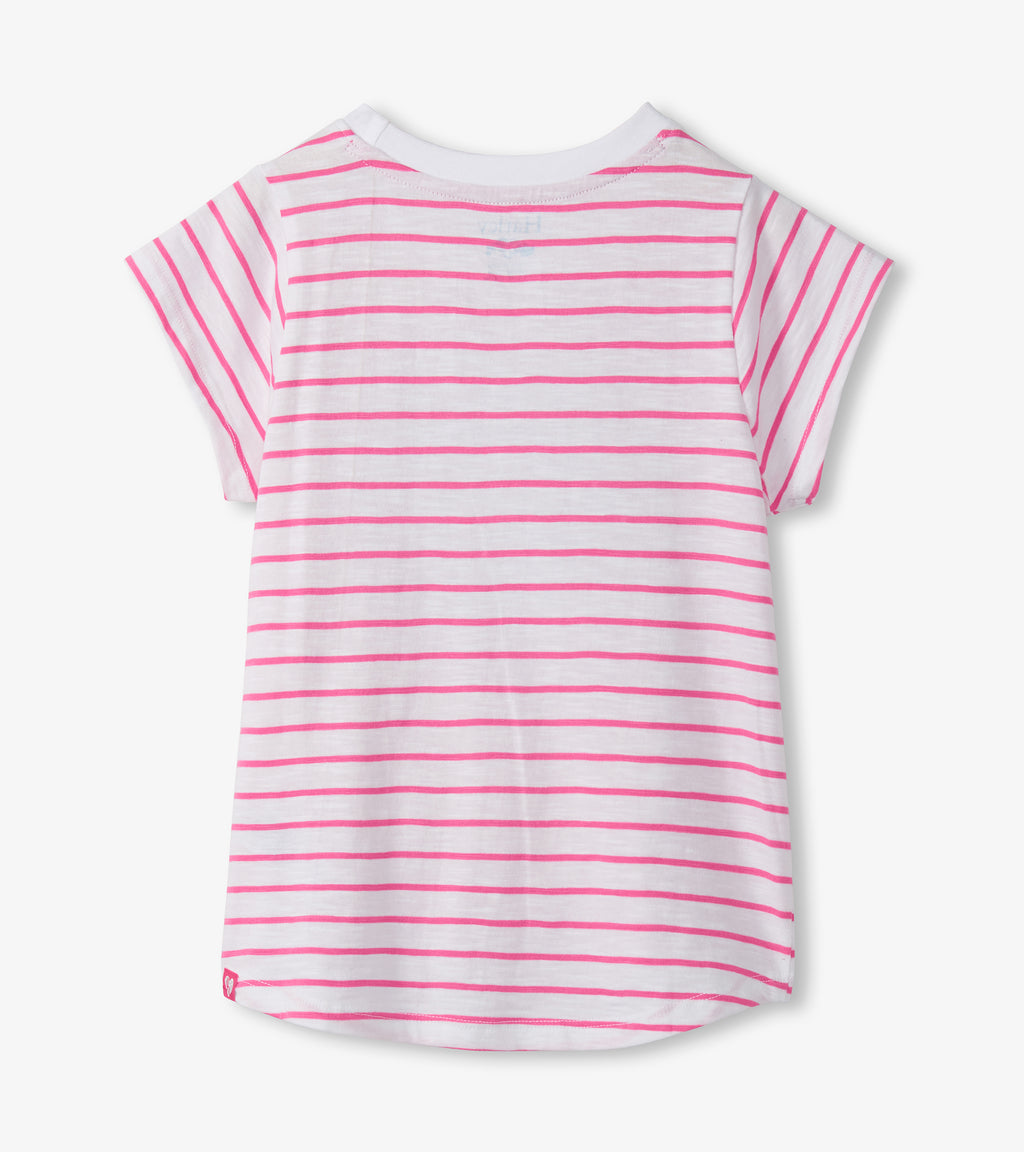 Hatley Radiant Flower Striped Tie Front Tee