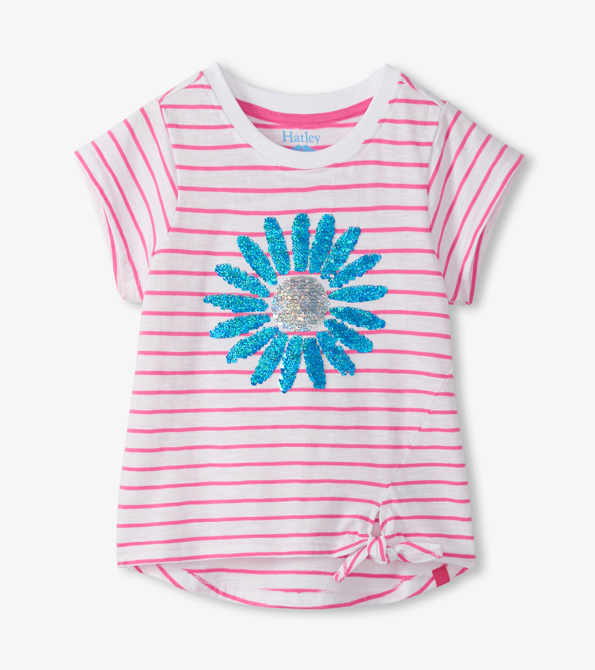 Hatley Radiant Flower Striped Tie Front Tee