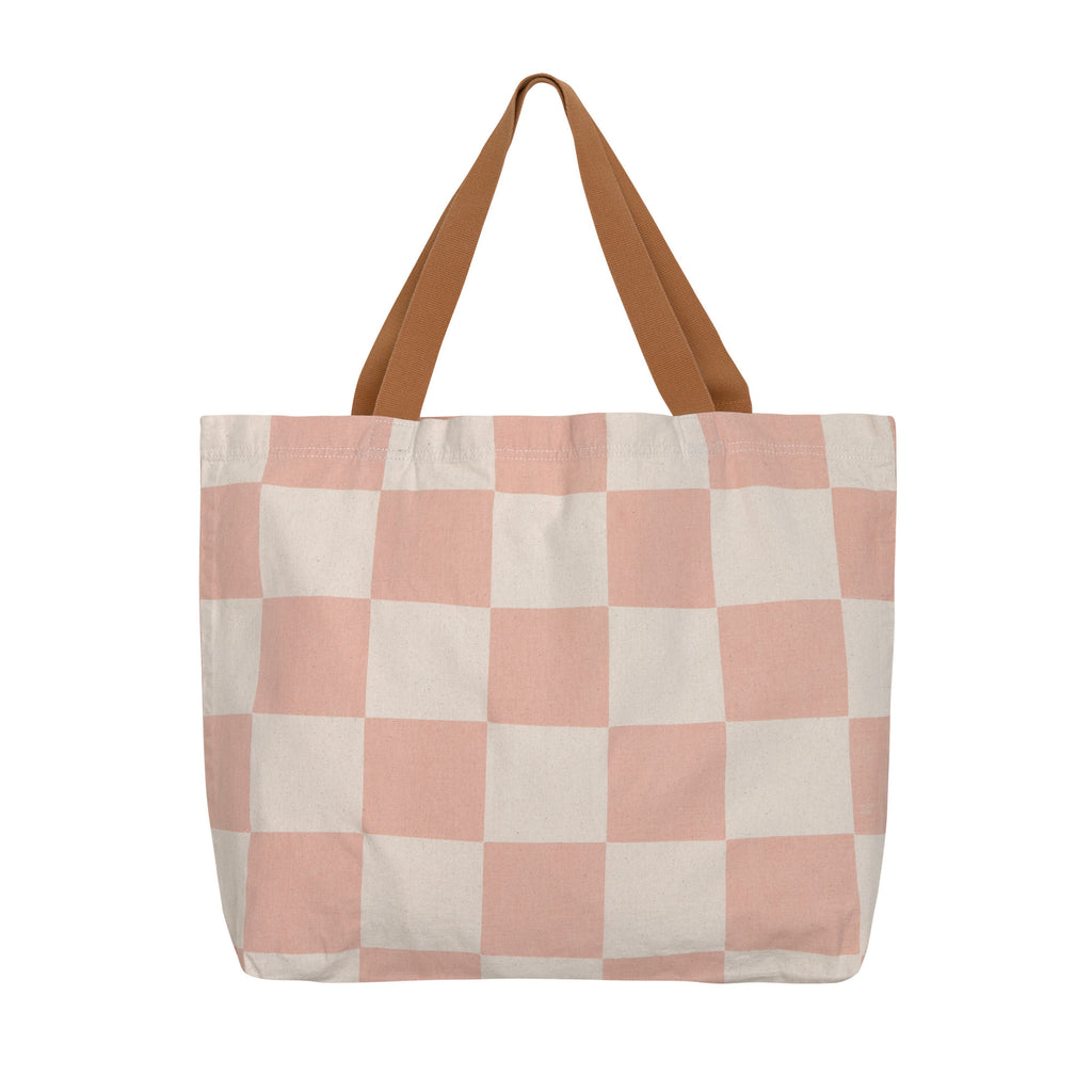 Lässig Beach Shopper - Kariert, Rosa